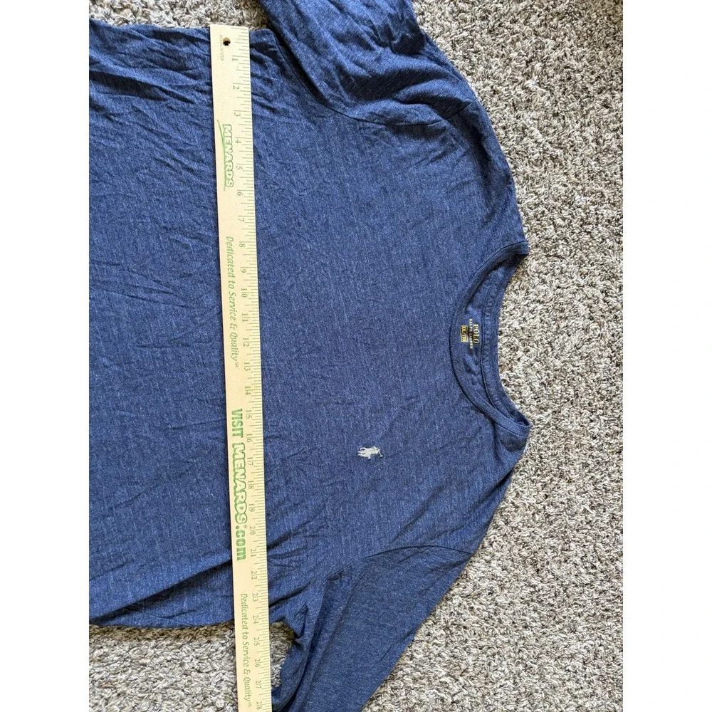 Polo Ralph Lauren T-Shirt 2XL Heather Blue Long Sleeve Pony Logo Cotton Preppy
